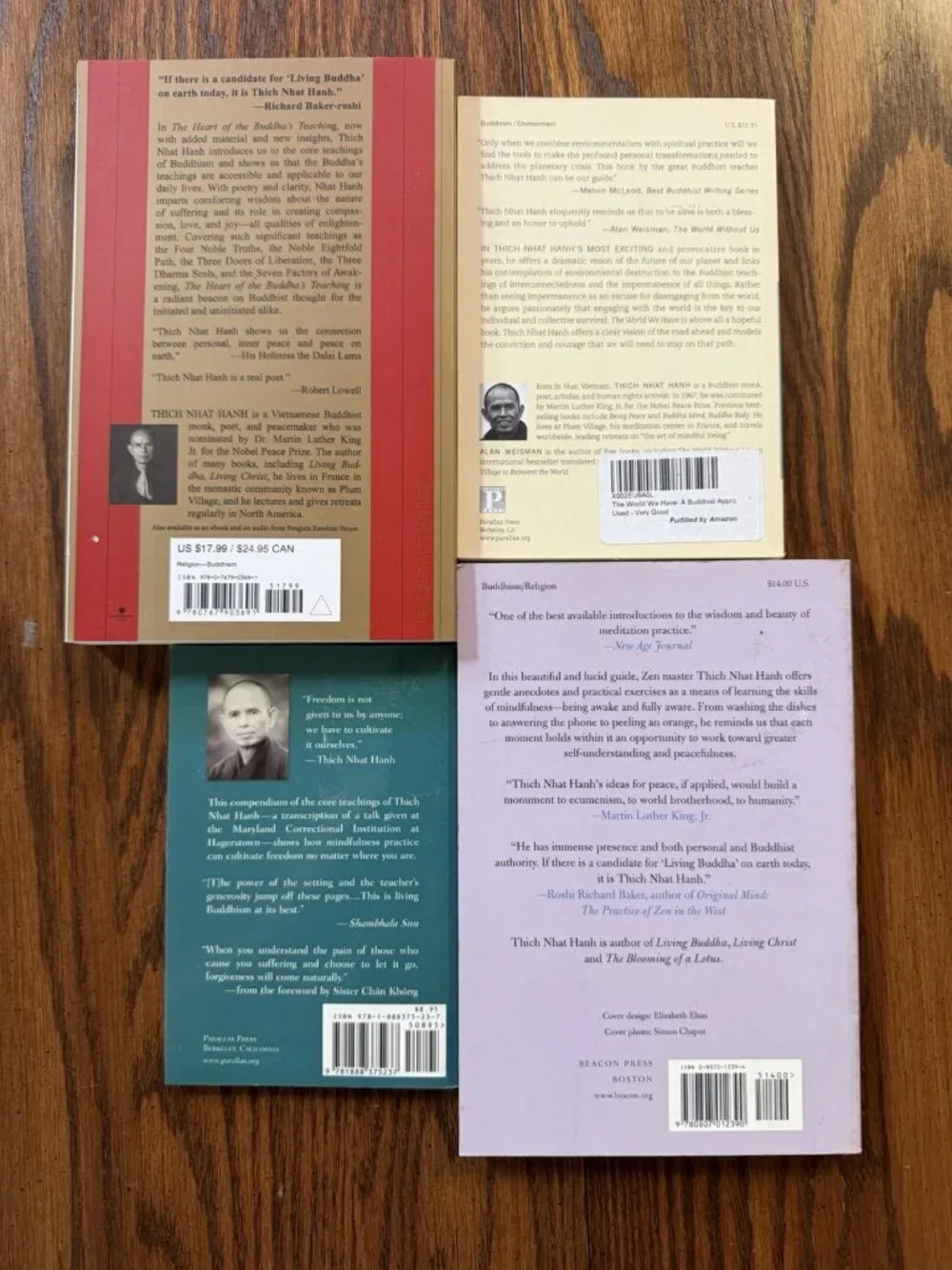 Lot of 4 Thich Nhat Hanh Buddhism Spiritual Paperback Books The World We Have +3